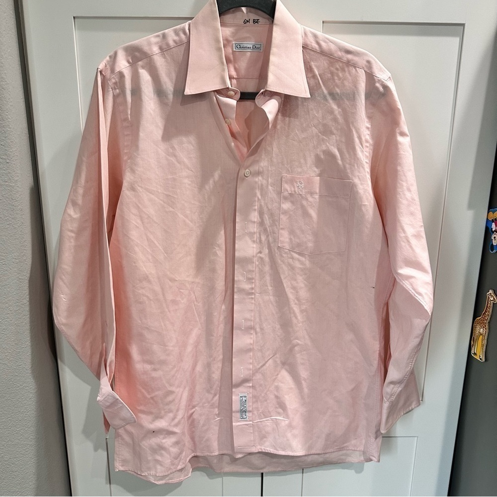 Men’s Christian Dior dress shirt size 15.5 pale pink